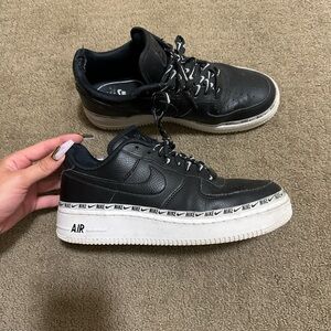 nike air force 1s, black, size 9